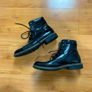 Black Faux Leather Boots